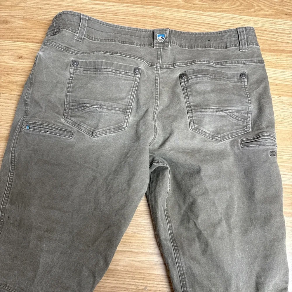 Kuhl Pants The Law Men Sz 38x32 Green Brown Vintage‎ Patina Dye Full Fit Hiking